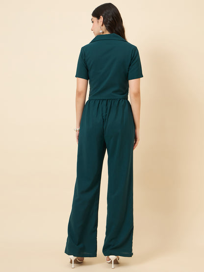 Embroidered Teal Green Co-ord Set