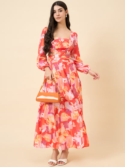 Premium crepe dress in pink colour