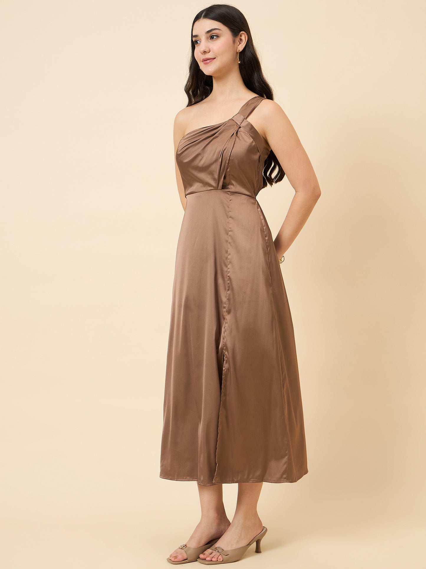 Celia Satin Asymmetric Dress
