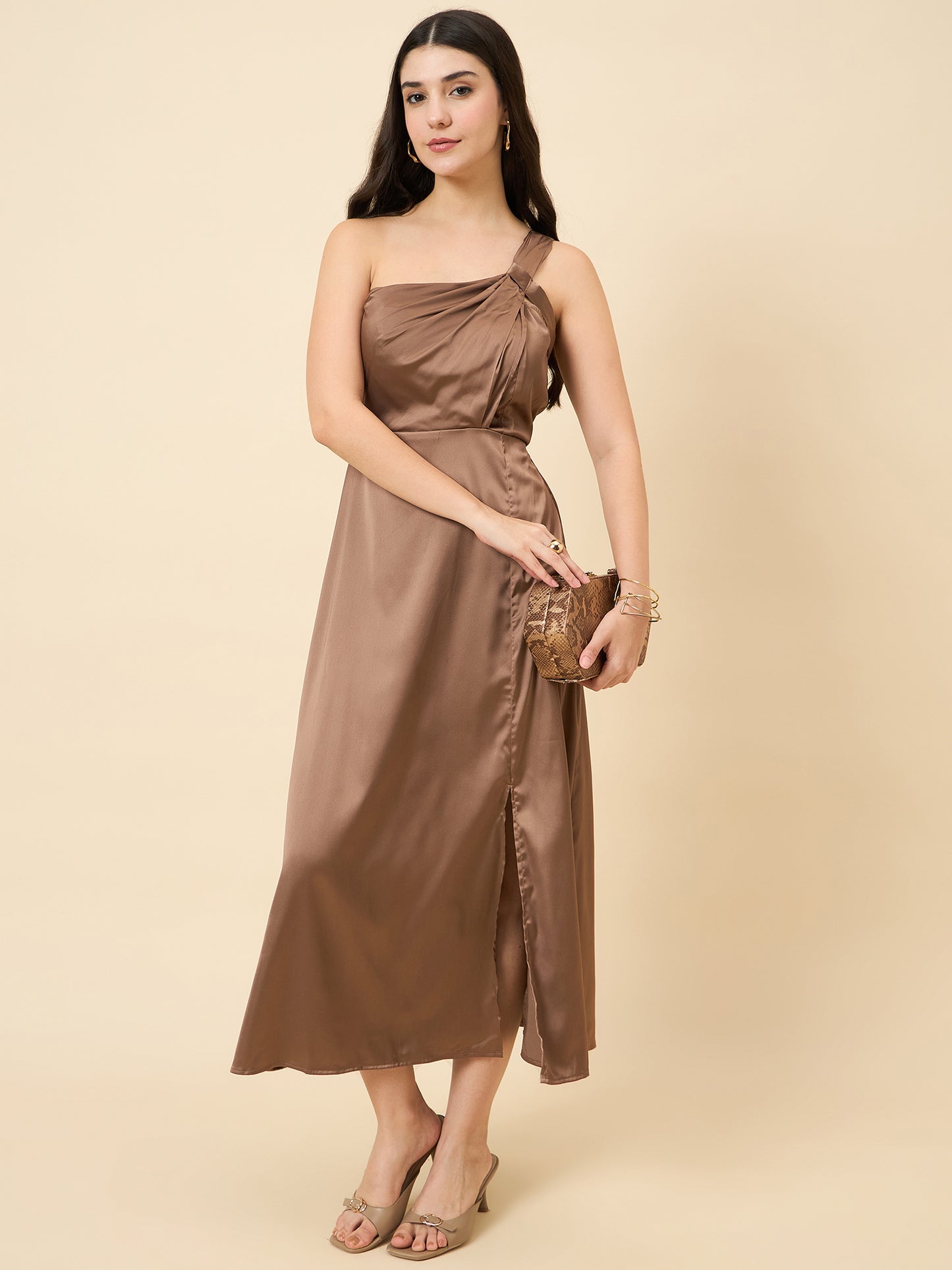 Celia Satin Asymmetric Dress