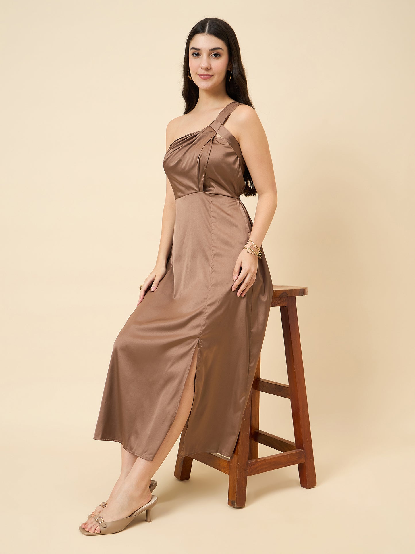 Celia Satin Asymmetric Dress