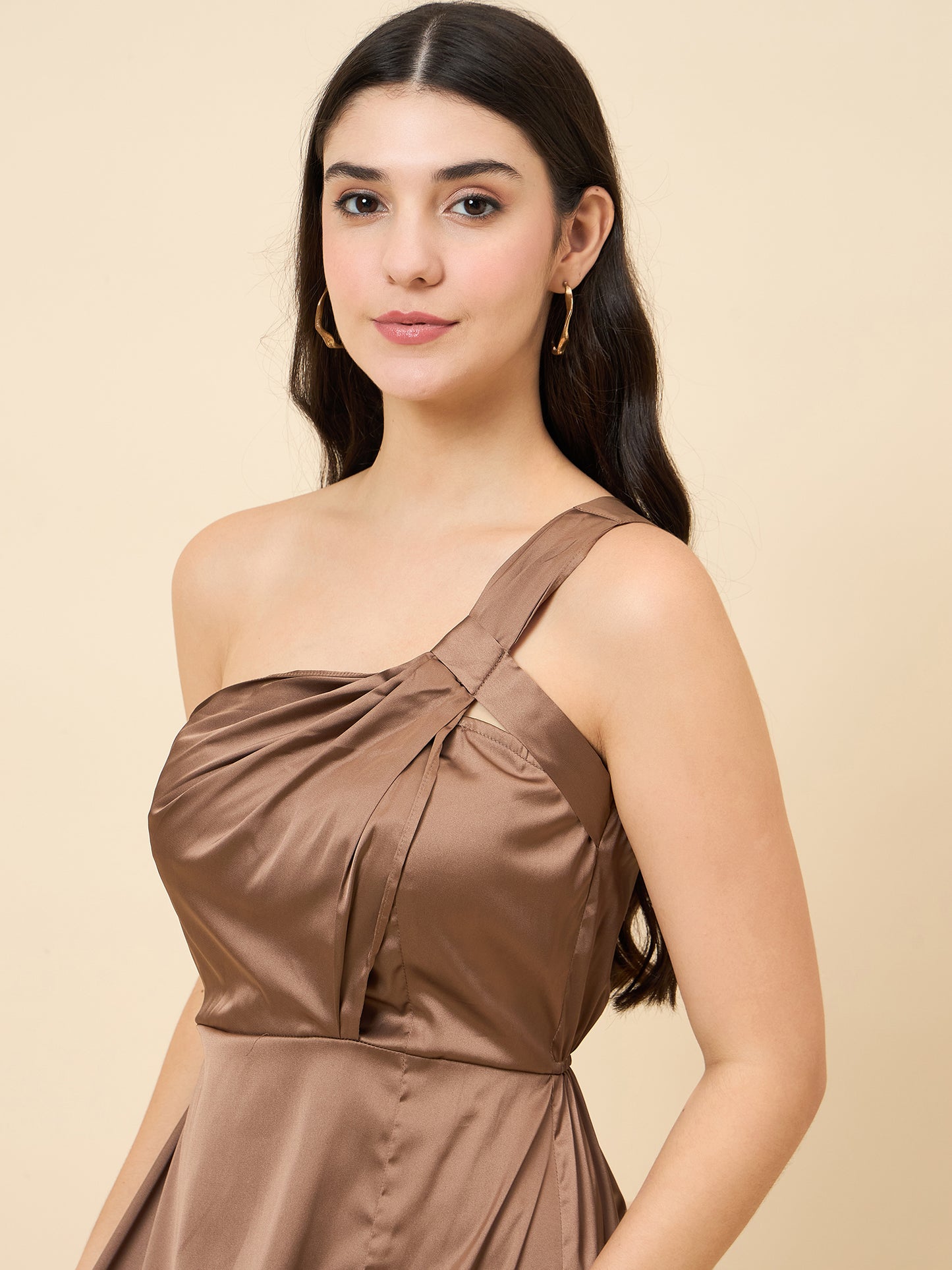 Celia Satin Asymmetric Dress