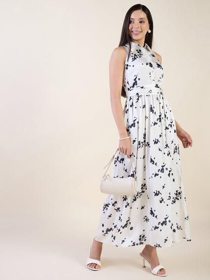 Isabella Printed Collared Maxi Dress