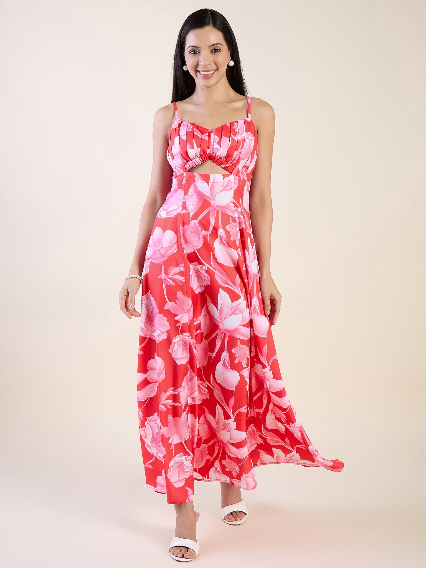 Ishani Printed Gathered Bust Maxi