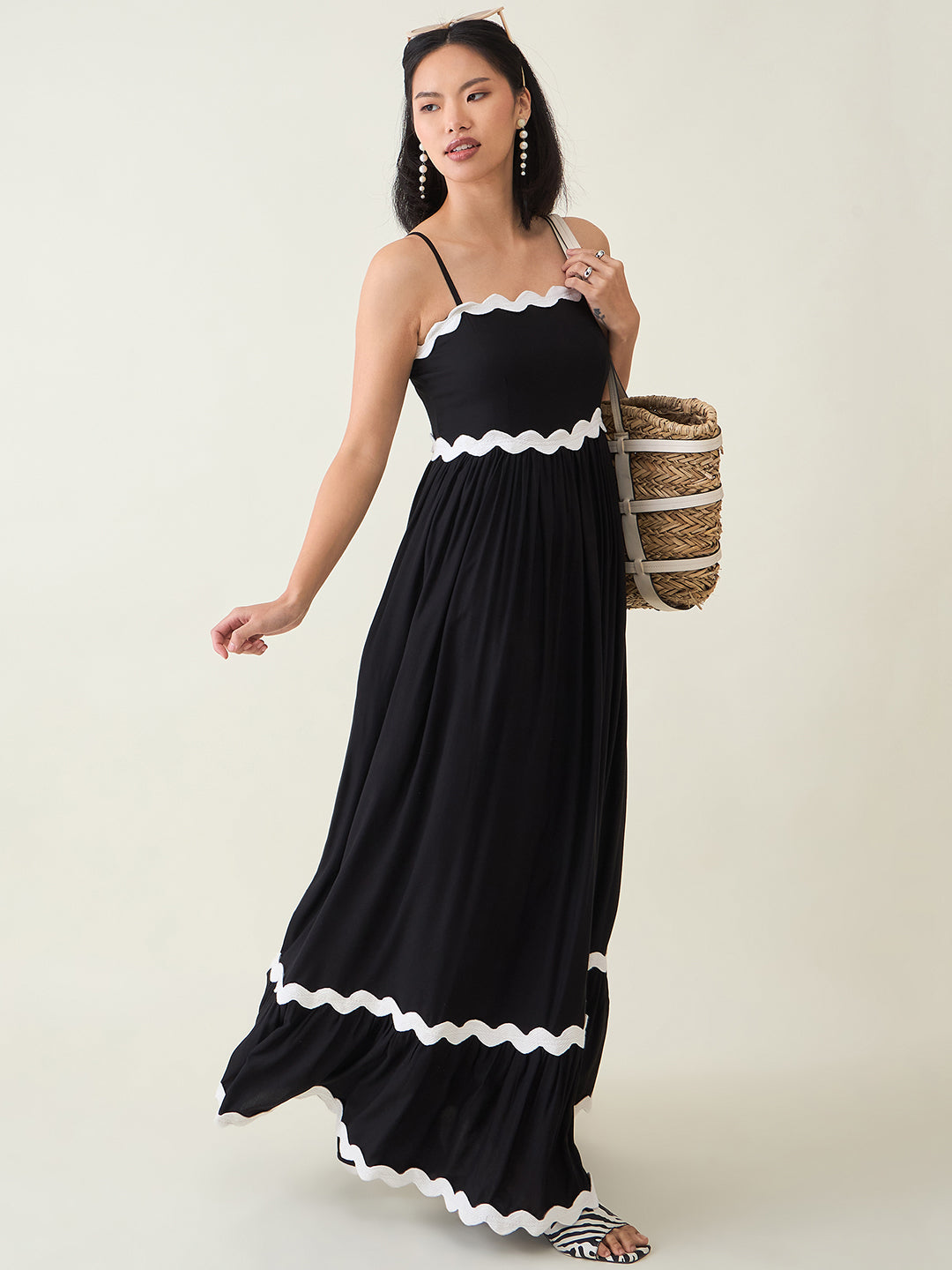 AAYU Noir Grace Sleeveless Maxi Dress