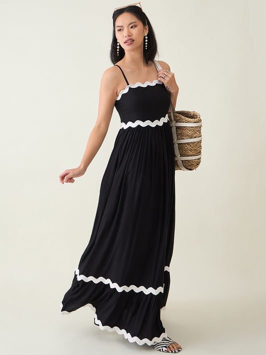 AAYU Noir Grace Sleeveless Maxi Dress