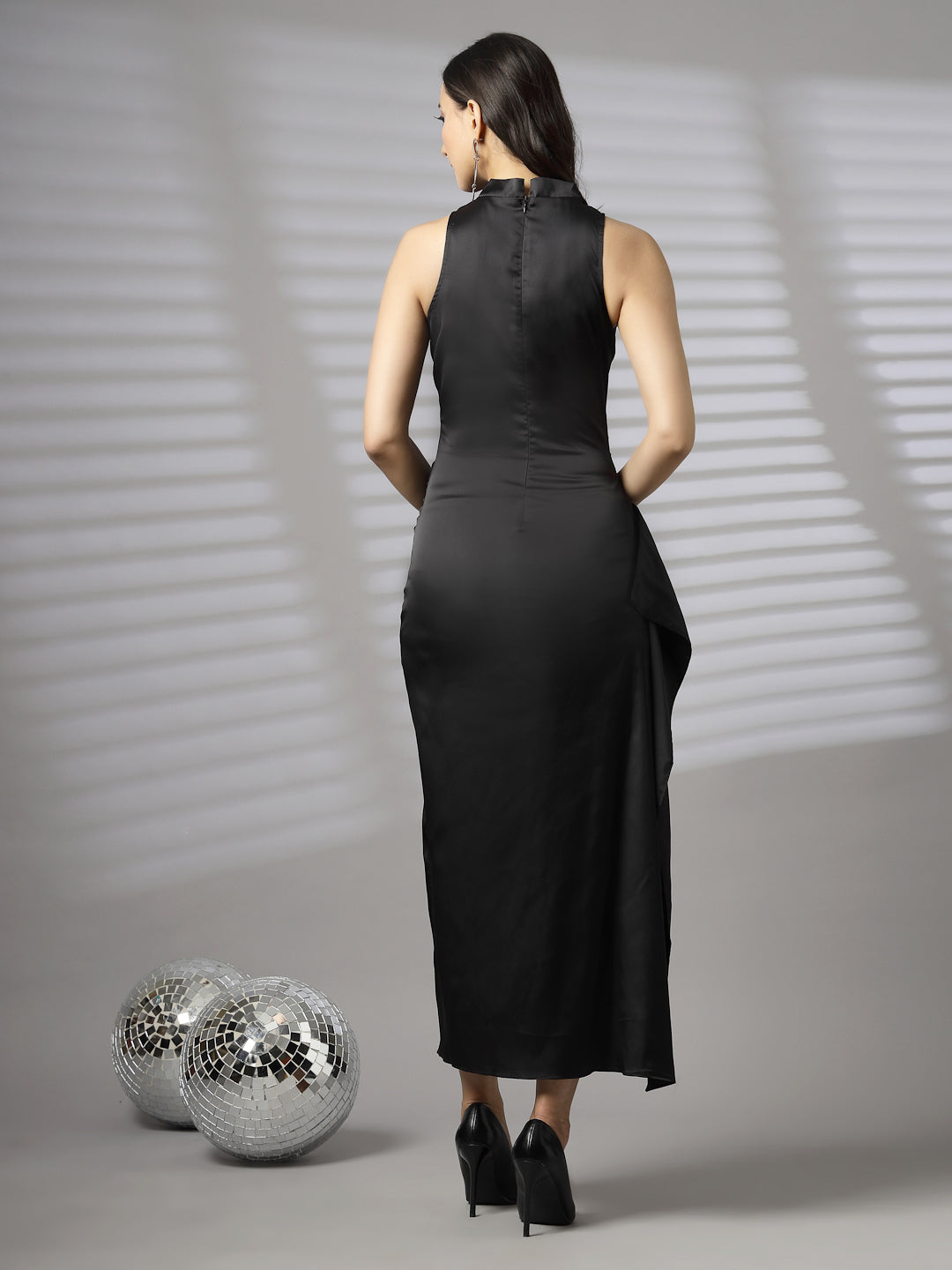 AAYU Women Bodycon Satin Maxi Dress