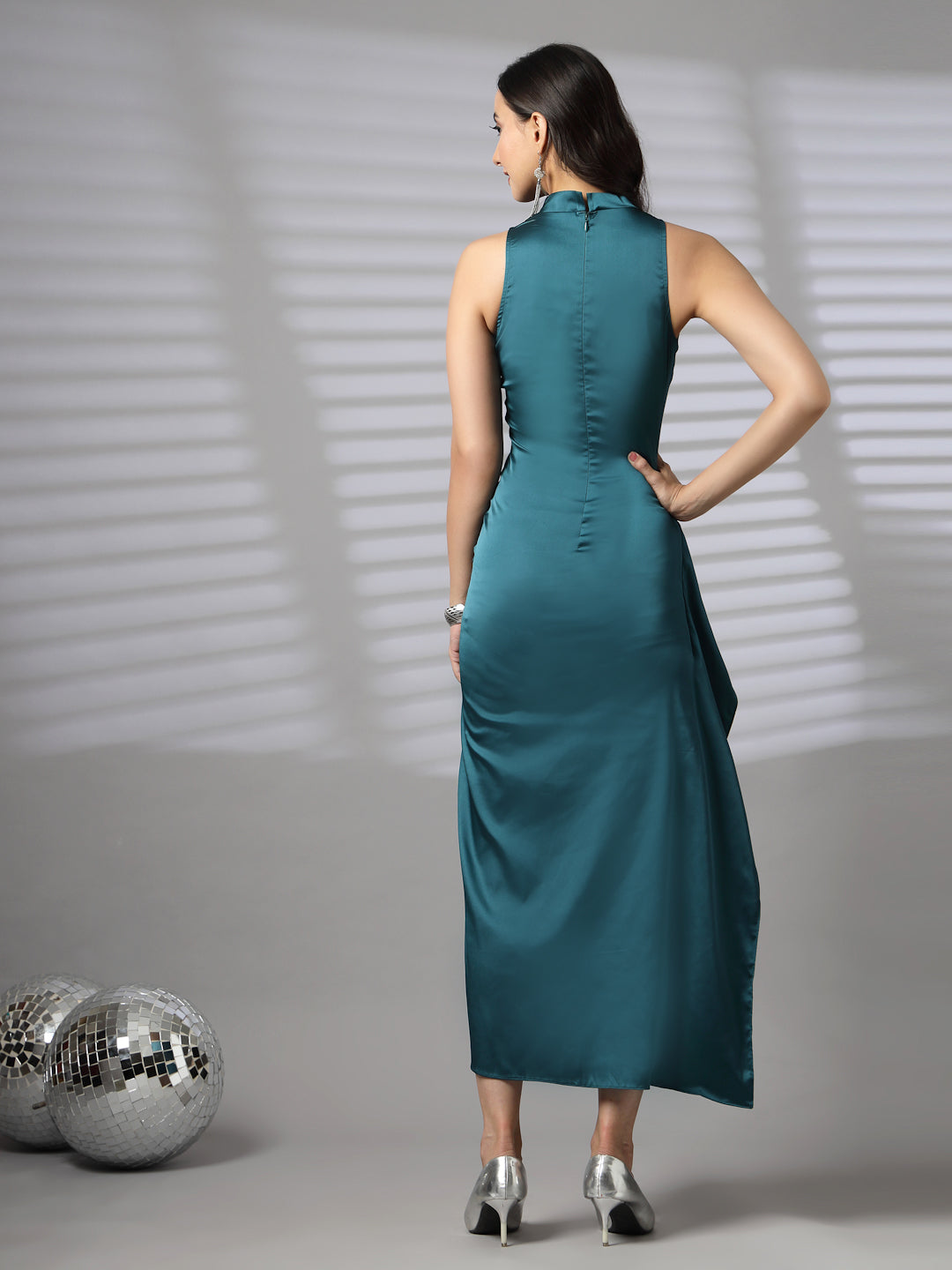 AAYU Women Bodycon Satin Maxi Dress