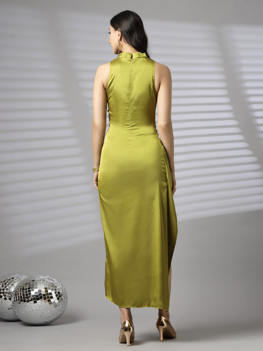 AAYU Women Bodycon Satin Maxi Dress