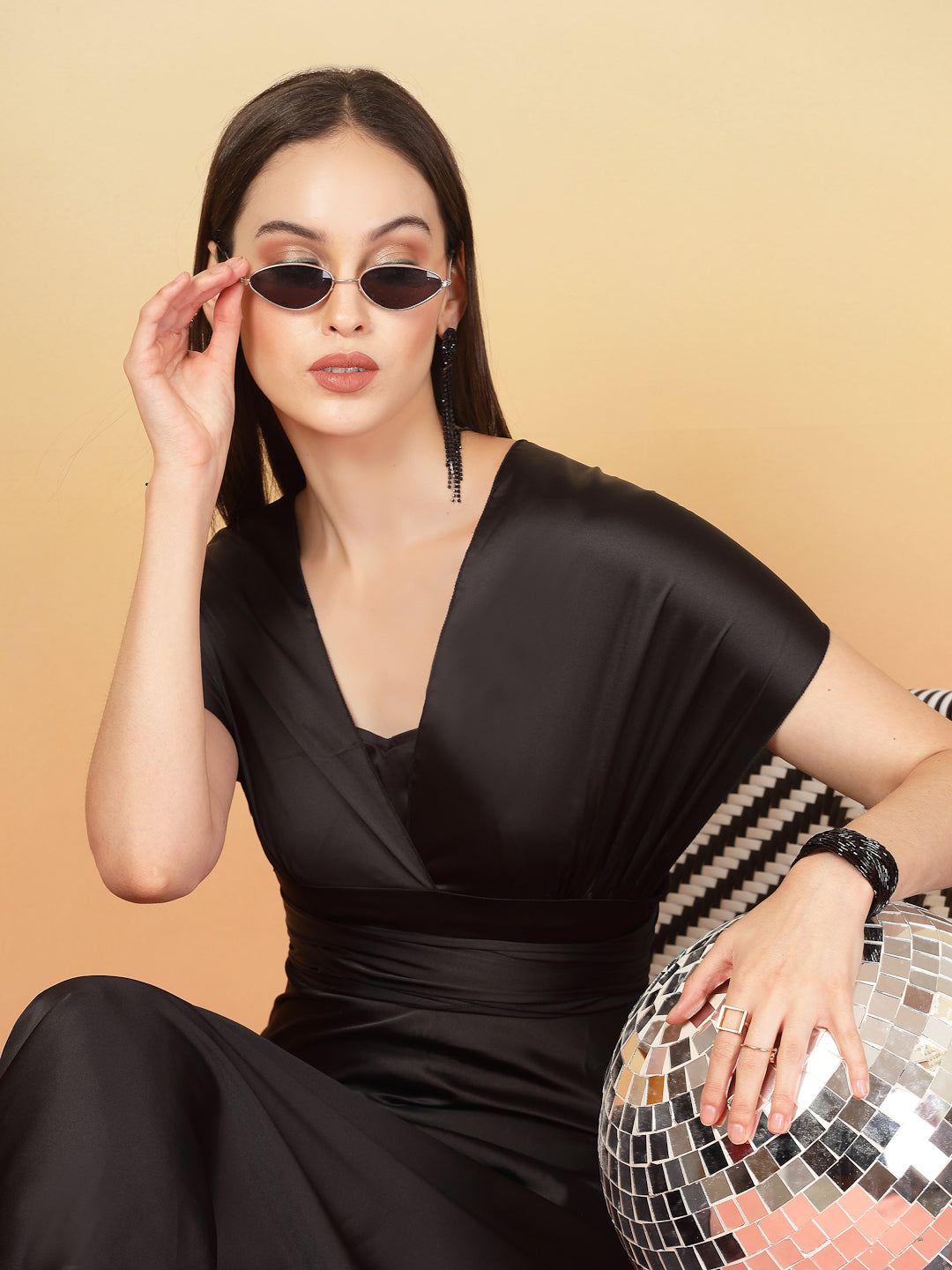 AAYU Women Satin Flared Maxi Dress