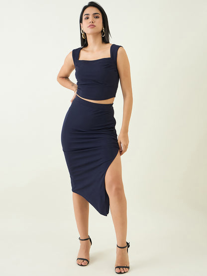 Valentino Knit Crop Top and High Waist Skirt Set