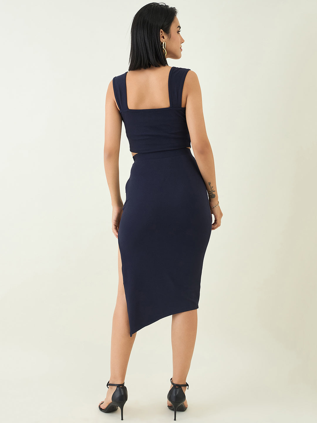 Valentino Knit Crop Top and High Waist Skirt Set