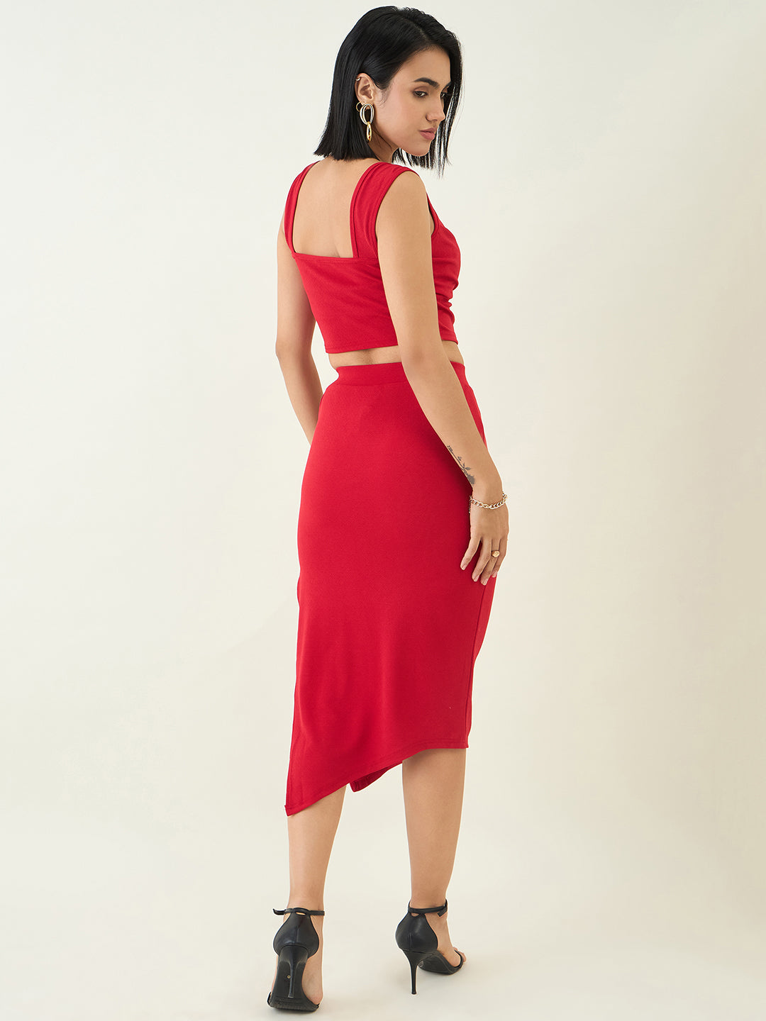 Valentino Knit Crop Top and High Waist Skirt Set