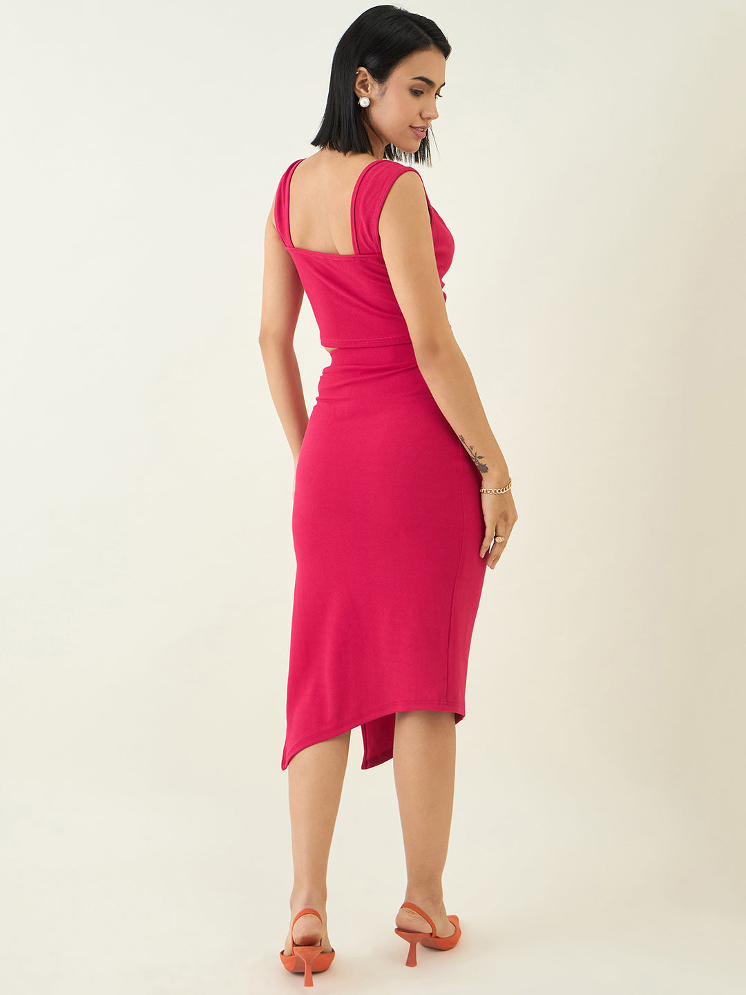 Valentino Knit Crop Top and High Waist Skirt Set