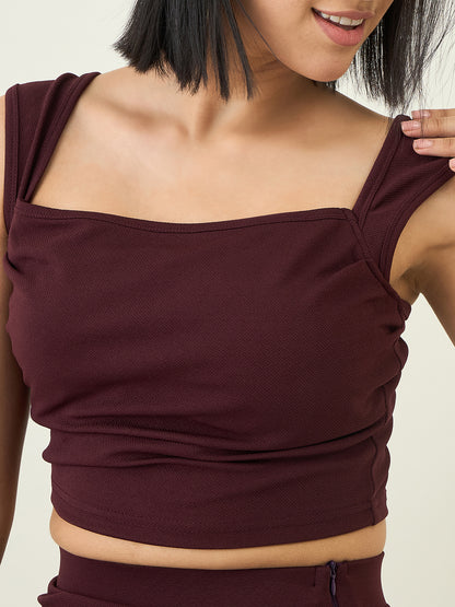 Valentino Knit Crop Top and High Waist Skirt Set