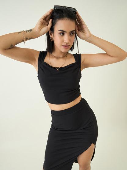 Valentino Knit Crop Top and High Waist Skirt Set