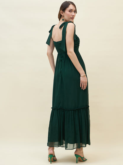 Chiffon Tiered Maxi with Bow Shoulder Straps