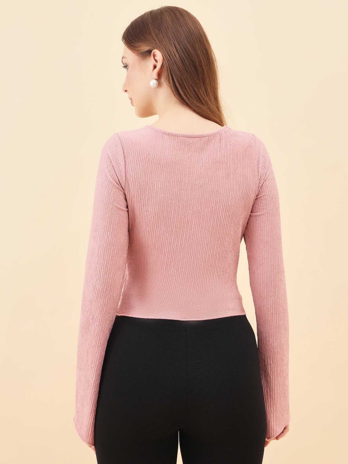 Sweetheart Bell Sleeve Ribbed Top