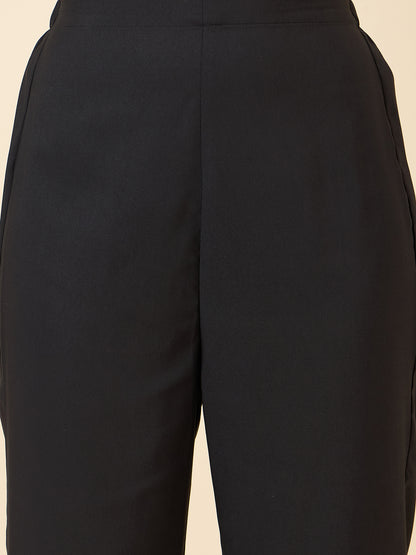 Black Embroidered Collared Co-ord Set