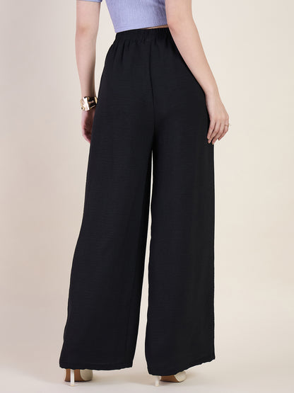 High Waist Pleated Wide Leg Trousers