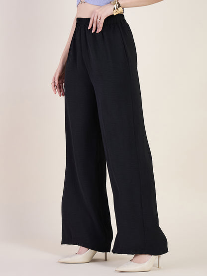 High Waist Pleated Wide Leg Trousers