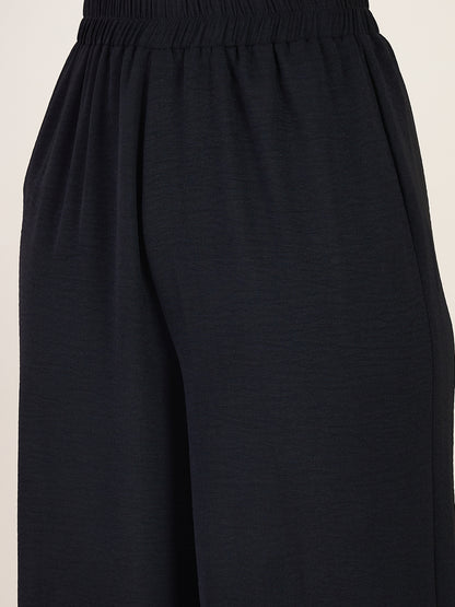 High Waist Pleated Wide Leg Trousers