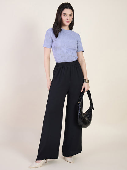 High Waist Pleated Wide Leg Trousers