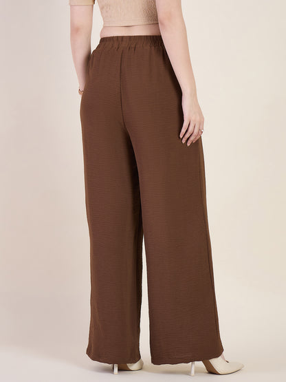 High Waist Pleated Wide Leg Trousers