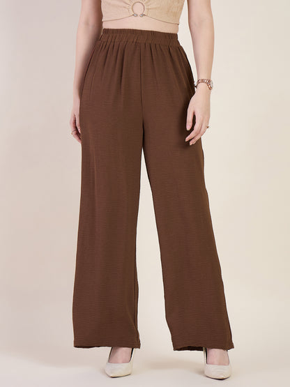 High Waist Pleated Wide Leg Trousers