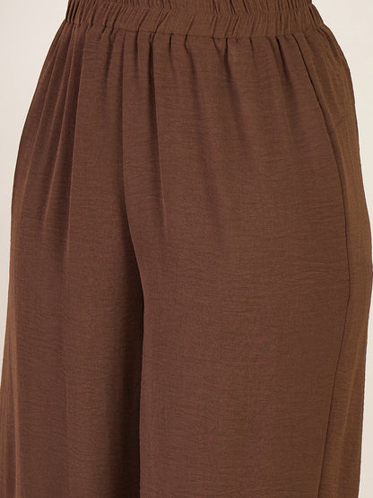 High Waist Pleated Wide Leg Trousers