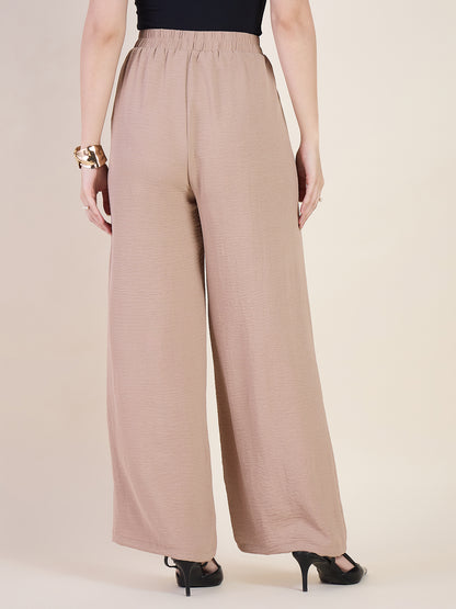 High Waist Pleated Wide Leg Trousers