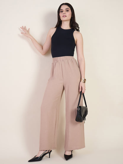 High Waist Pleated Wide Leg Trousers