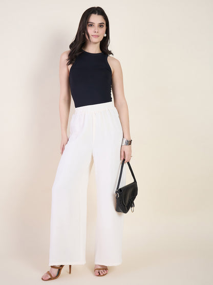High Waist Pleated Wide Leg Trousers