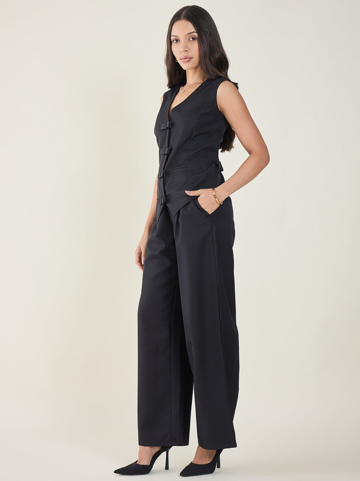 Cotton Bow Corset Pant Set