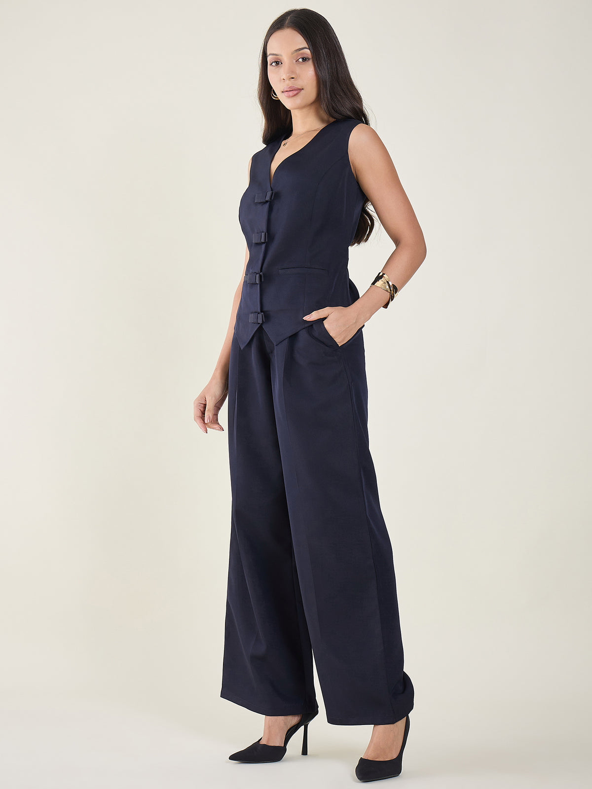 Cotton Bow Corset Pant Set