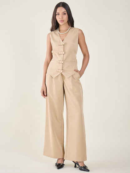 Cotton Bow Corset Pant Set