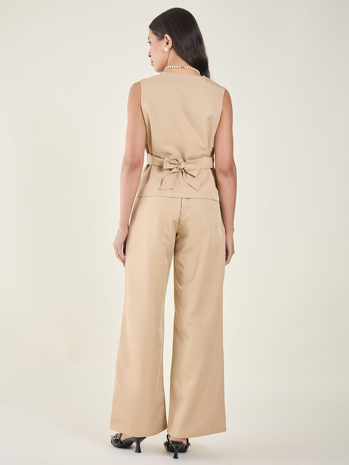 Cotton Bow Corset Pant Set