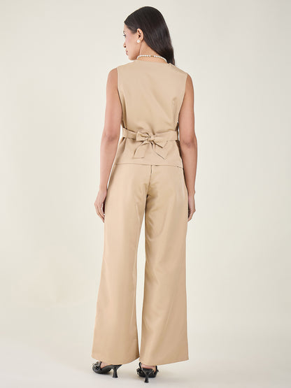 Cotton Bow Corset Pant Set