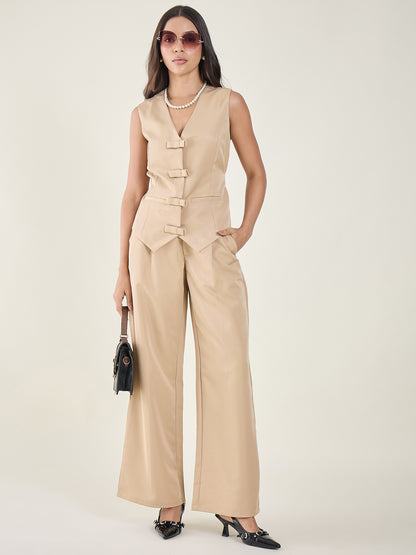 Cotton Bow Corset Pant Set