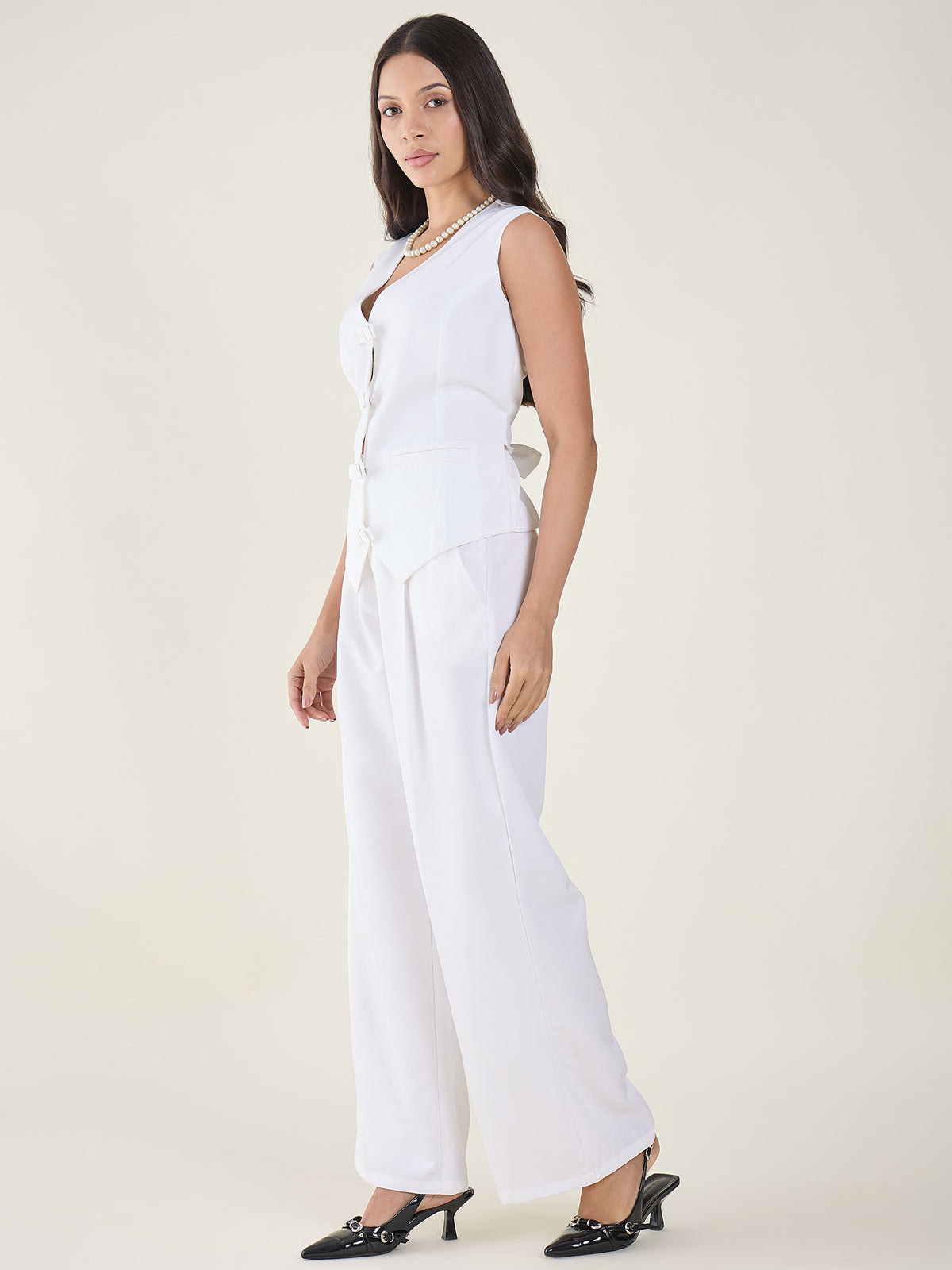Cotton Bow Corset Pant Set