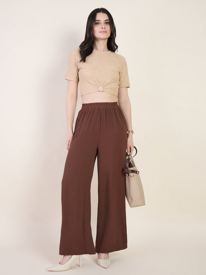 Lycra Ring Cut Out Crop Top