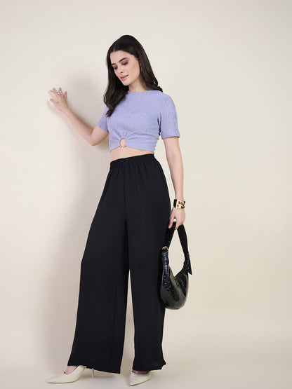 Lycra Ring Cut Out Crop Top