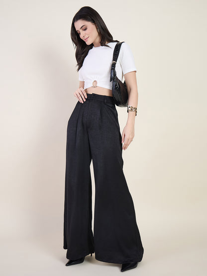 Lycra Ring Cut Out Crop Top