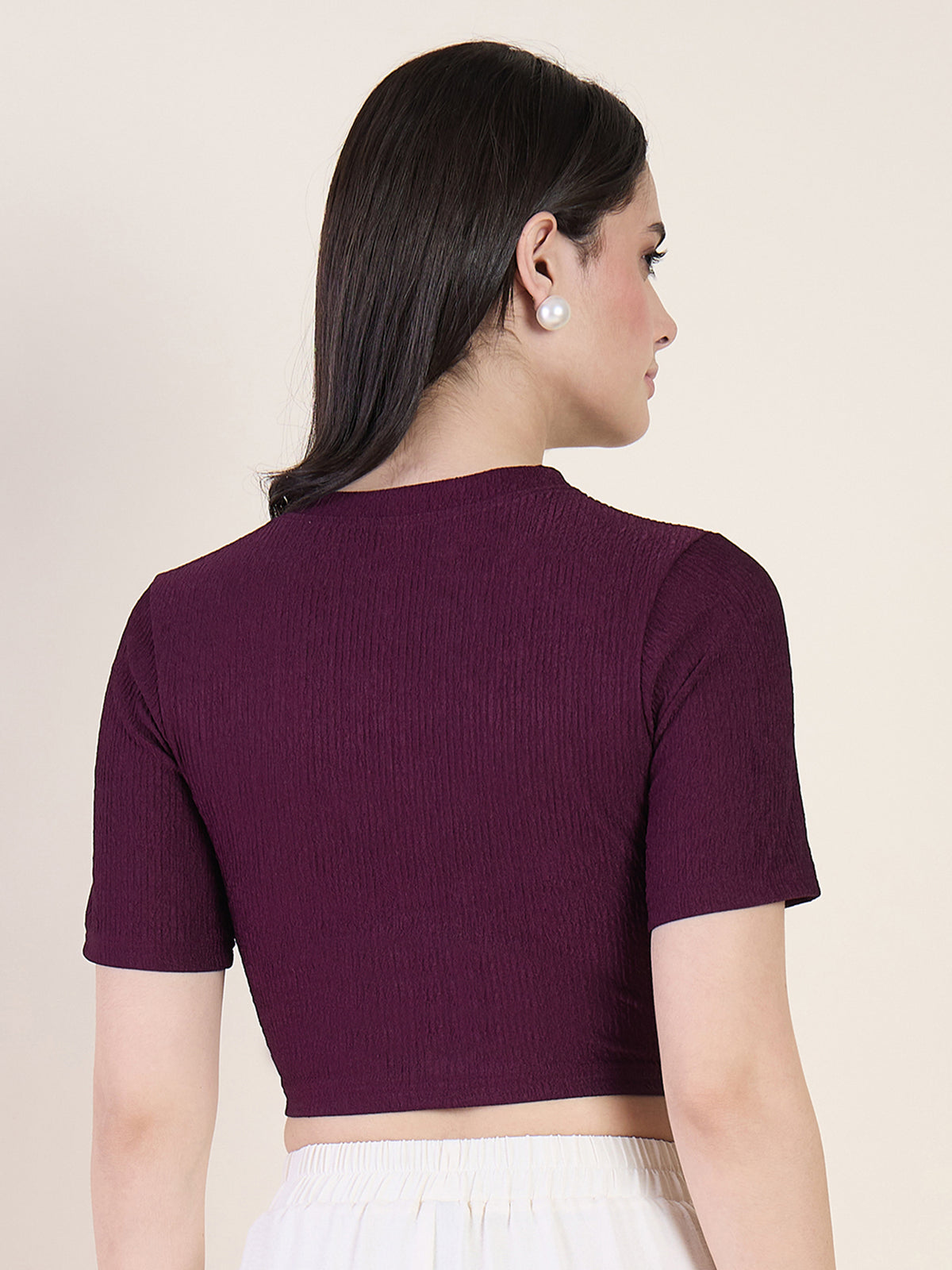 Lycra Ring Cut Out Crop Top