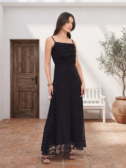 Floral Burnout Georgette Maxi Dress