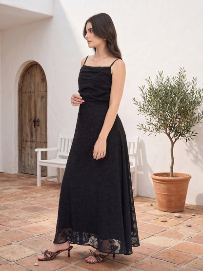 Floral Burnout Georgette Maxi Dress