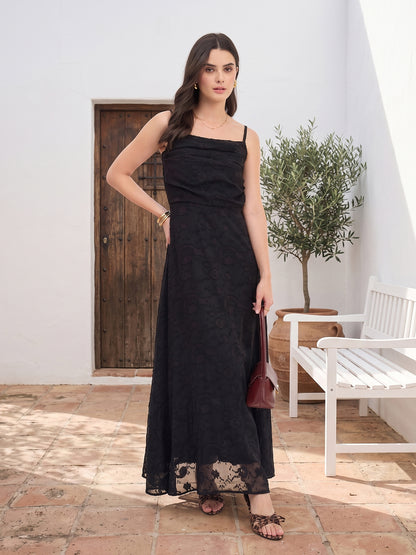 Floral Burnout Georgette Maxi Dress