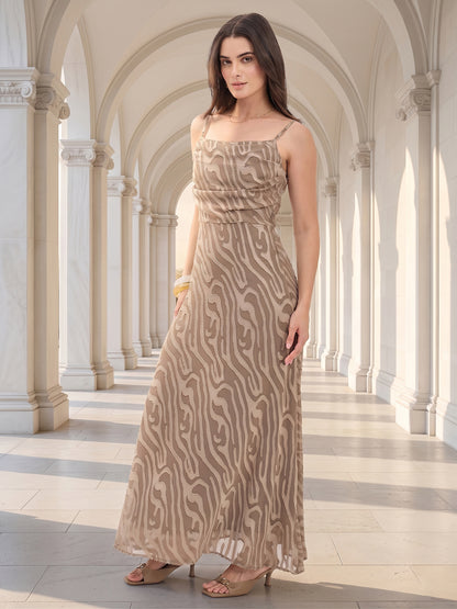 Floral Burnout Georgette Maxi Dress