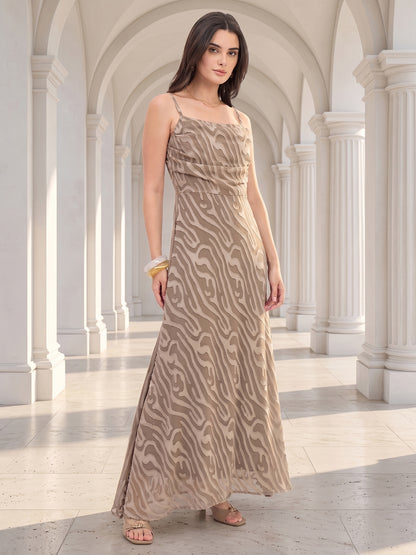 Floral Burnout Georgette Maxi Dress