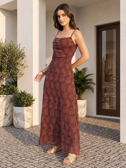 Floral Burnout Georgette Maxi Dress